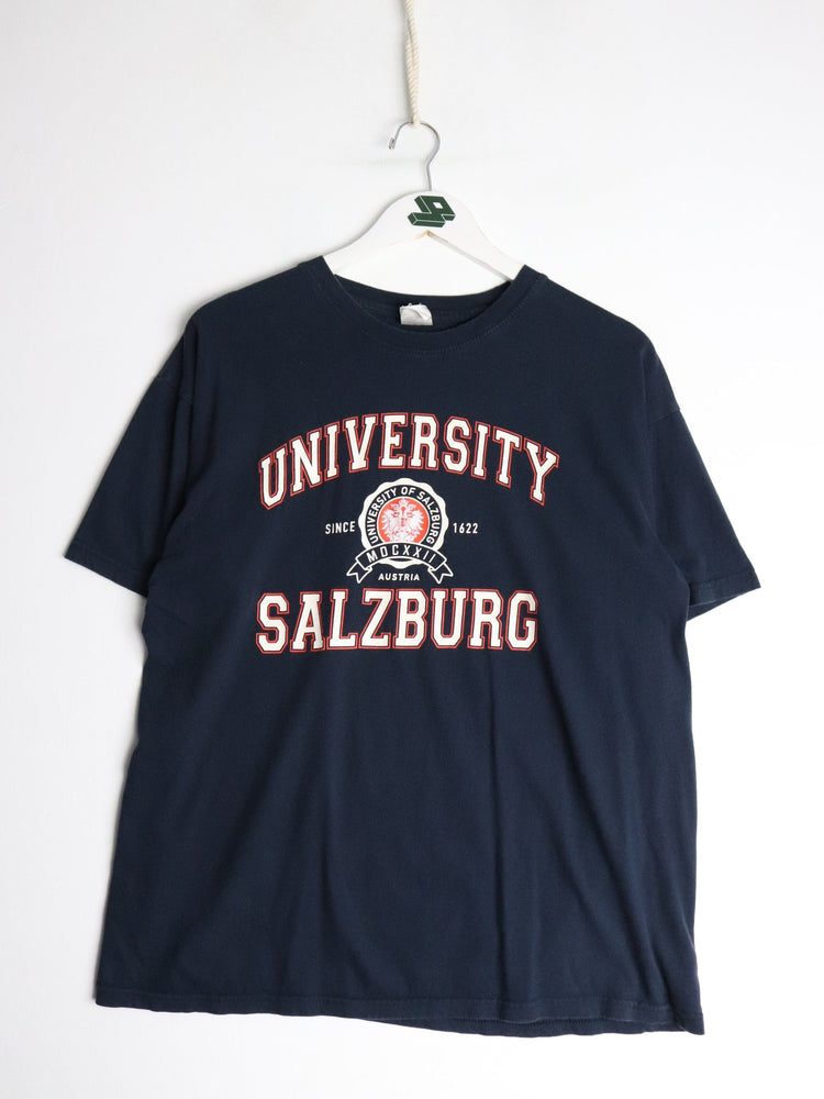 University Salzburg T Shirt Fits Mens Medium Blue College from propervintagecanada