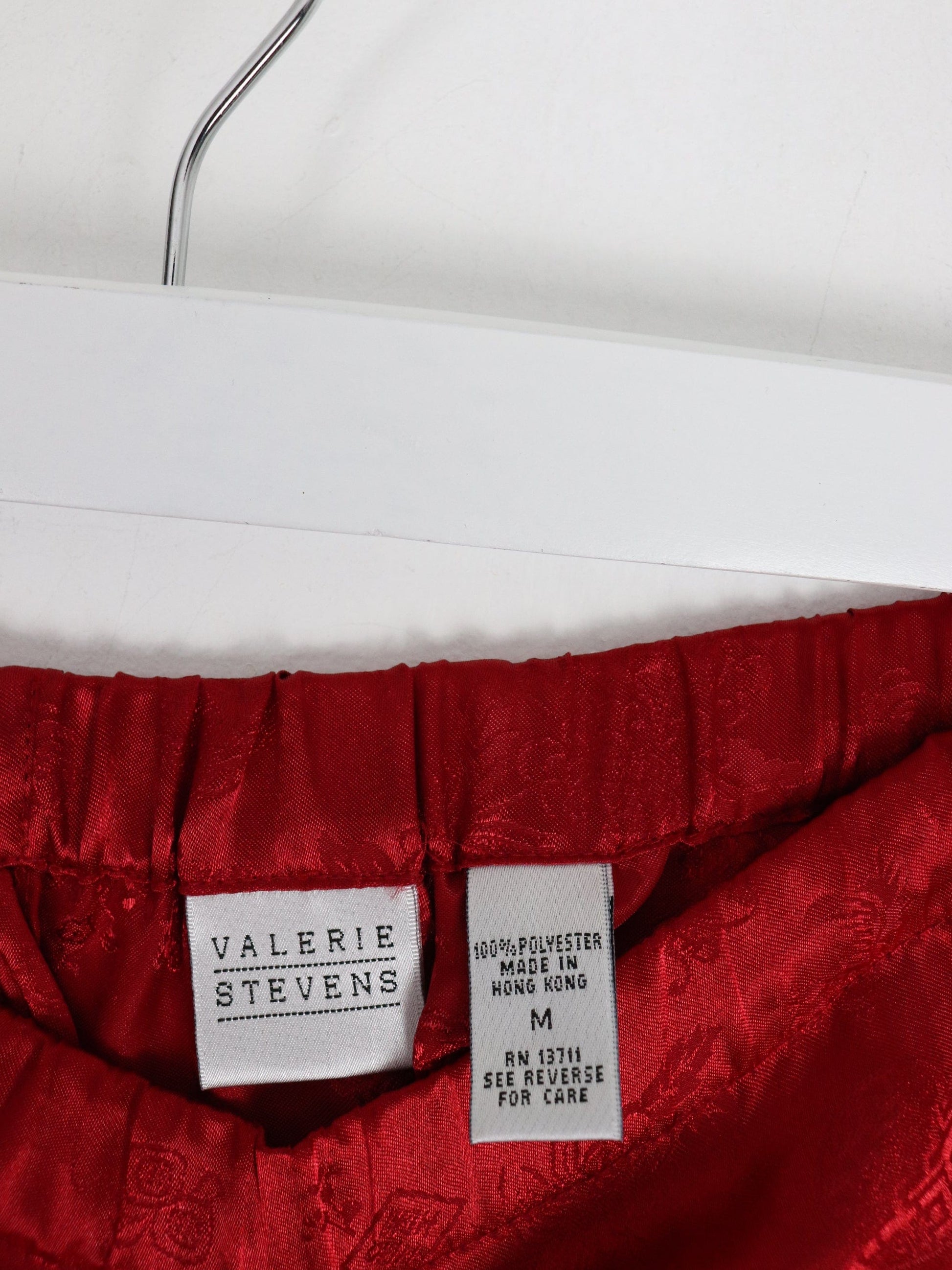 Valerie Stevens Pants Womens Medium Red Silk Pyjamas Loungewear from propervintagecanada