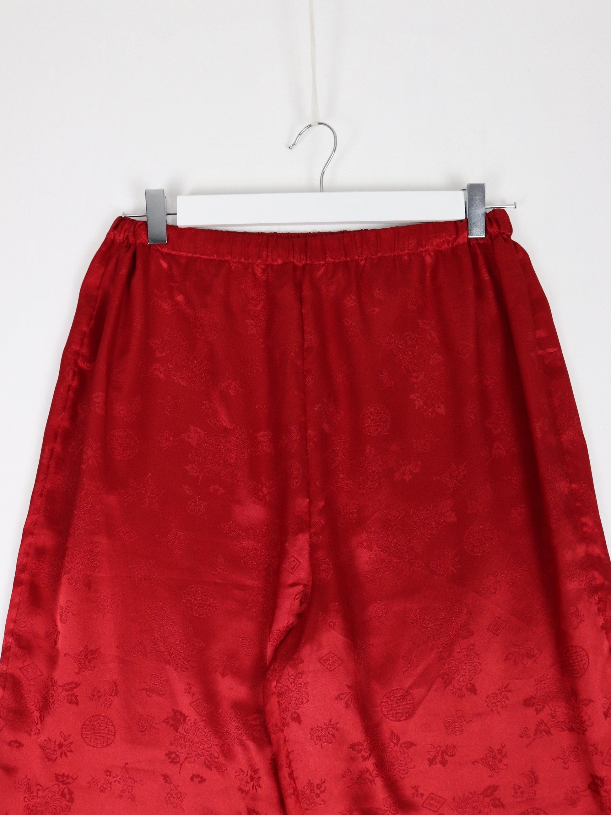 Valerie Stevens Pants Womens Medium Red Silk Pyjamas Loungewear from propervintagecanada