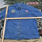 Venezia 1990s Embroidered Denim Snap Button Jean Shirt Men's L from propervintagecanada