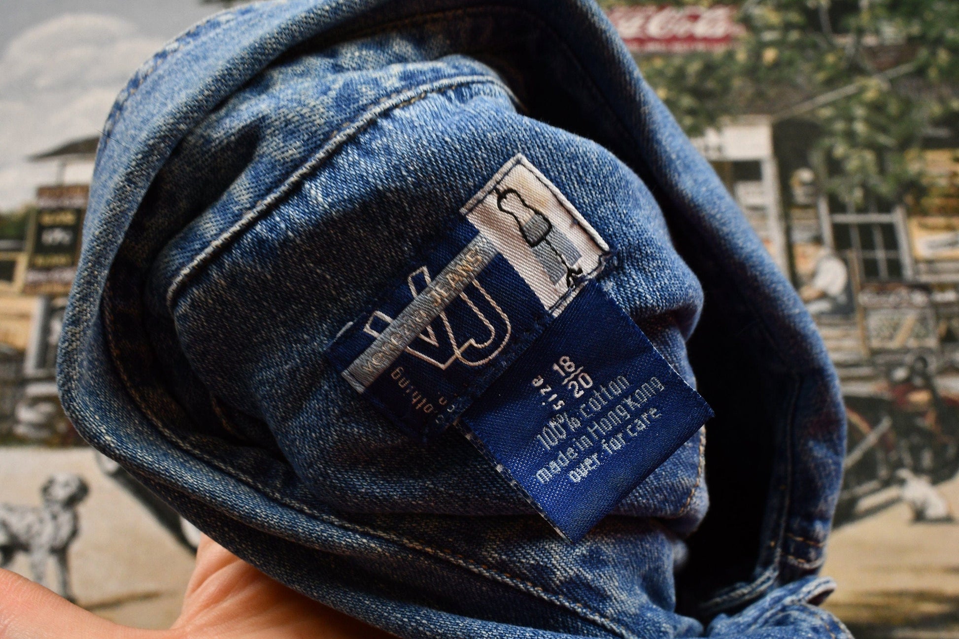 Venezia 1990s Embroidered Denim Snap Button Jean Shirt Men's L from propervintagecanada