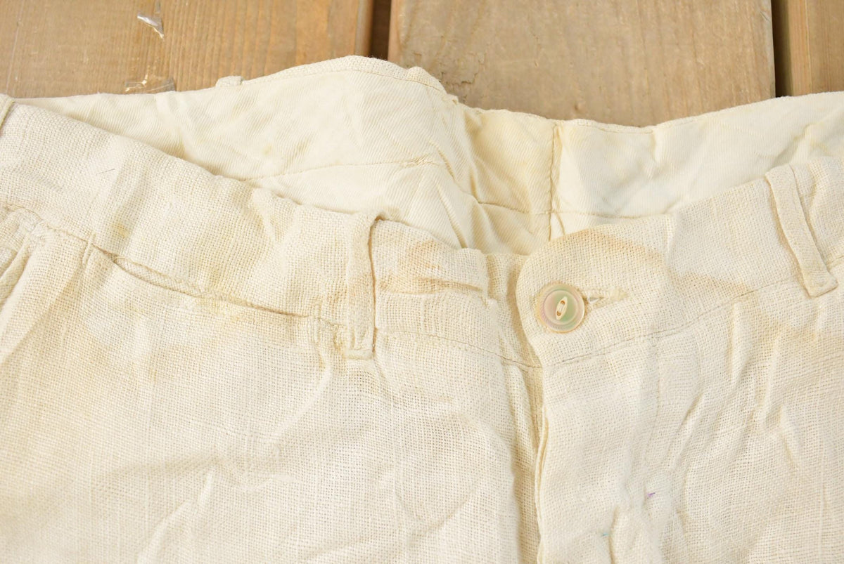 Vintage 1930s Linen Breeches Pants Trousers Men's 32 x 22.5 from propervintagecanada