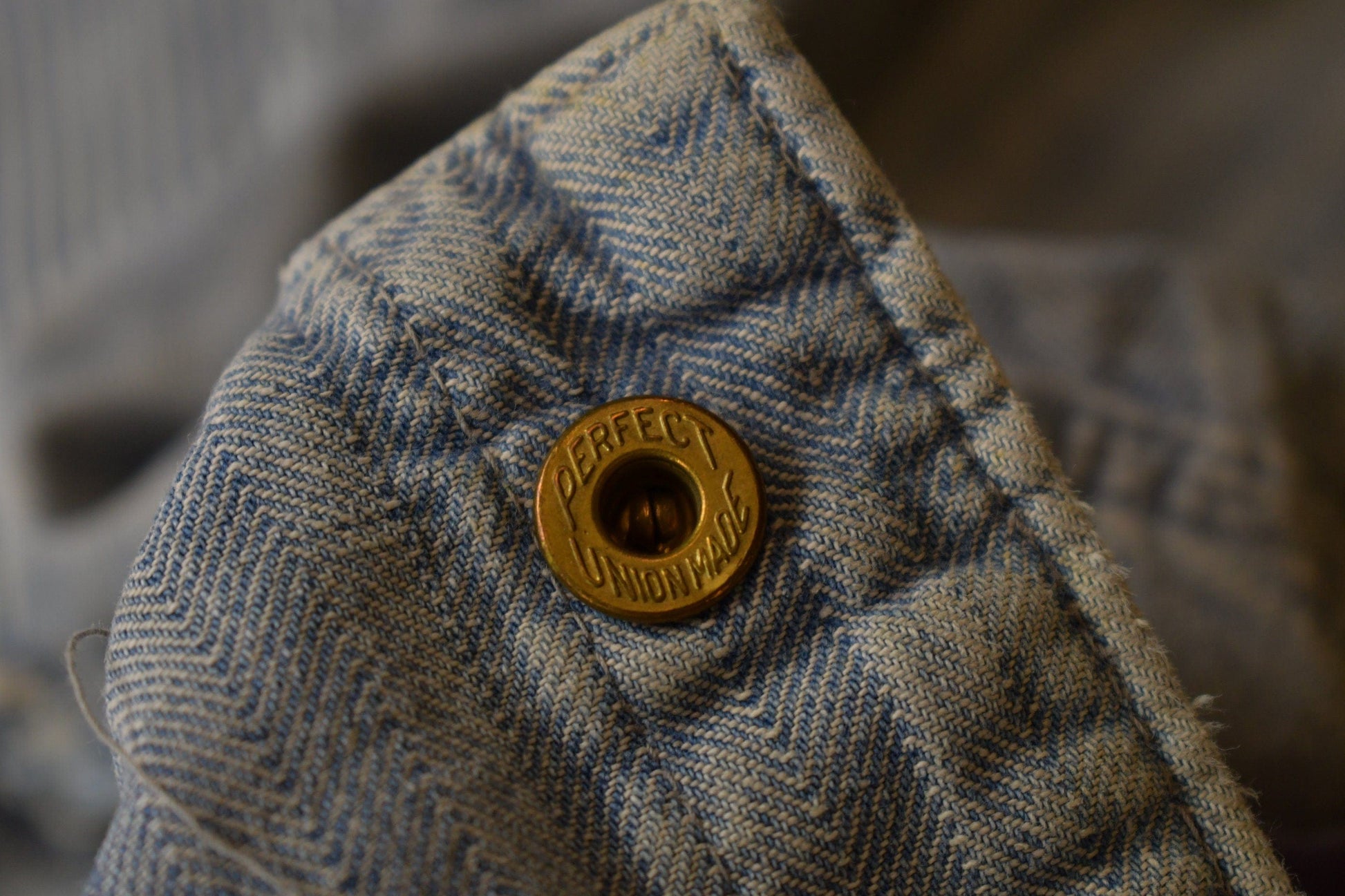 Vintage 1930s Perfect Union Made Distressed Denim Button Down Jumpsuit Men's 38 x 28 from propervintagecanada