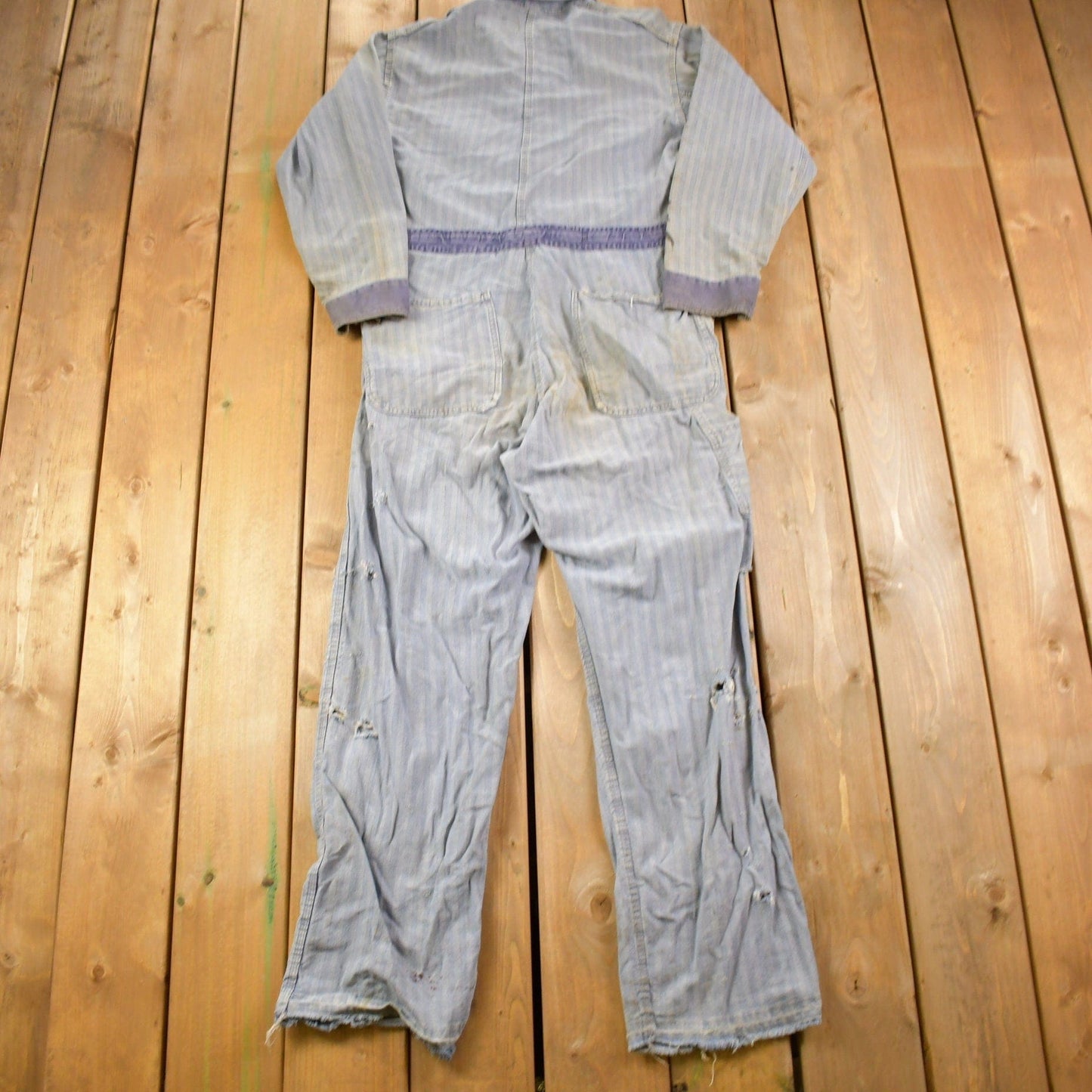 Vintage 1930s Perfect Union Made Distressed Denim Button Down Jumpsuit Men's 38 x 28 from propervintagecanada