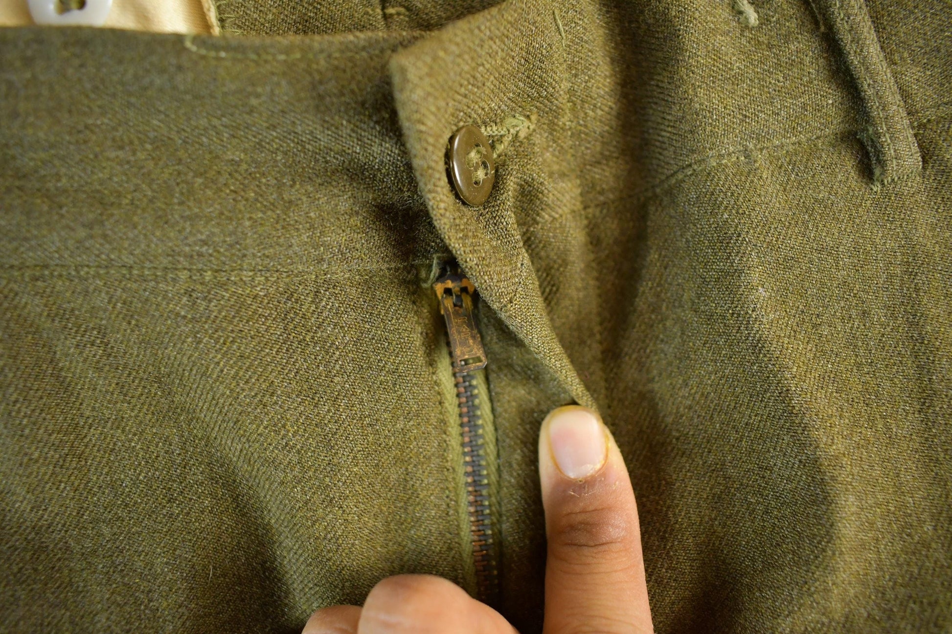 Vintage 1940's WWII Era Military WooI Field Trousers Pants Men's Medium 32 x 28 from propervintagecanada