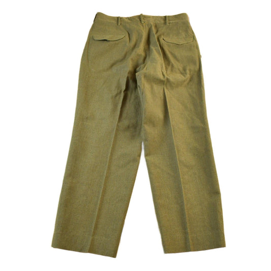 Vintage 1940's WWII Era Military WooI Field Trousers Pants Men's Medium 32 x 28 from propervintagecanada