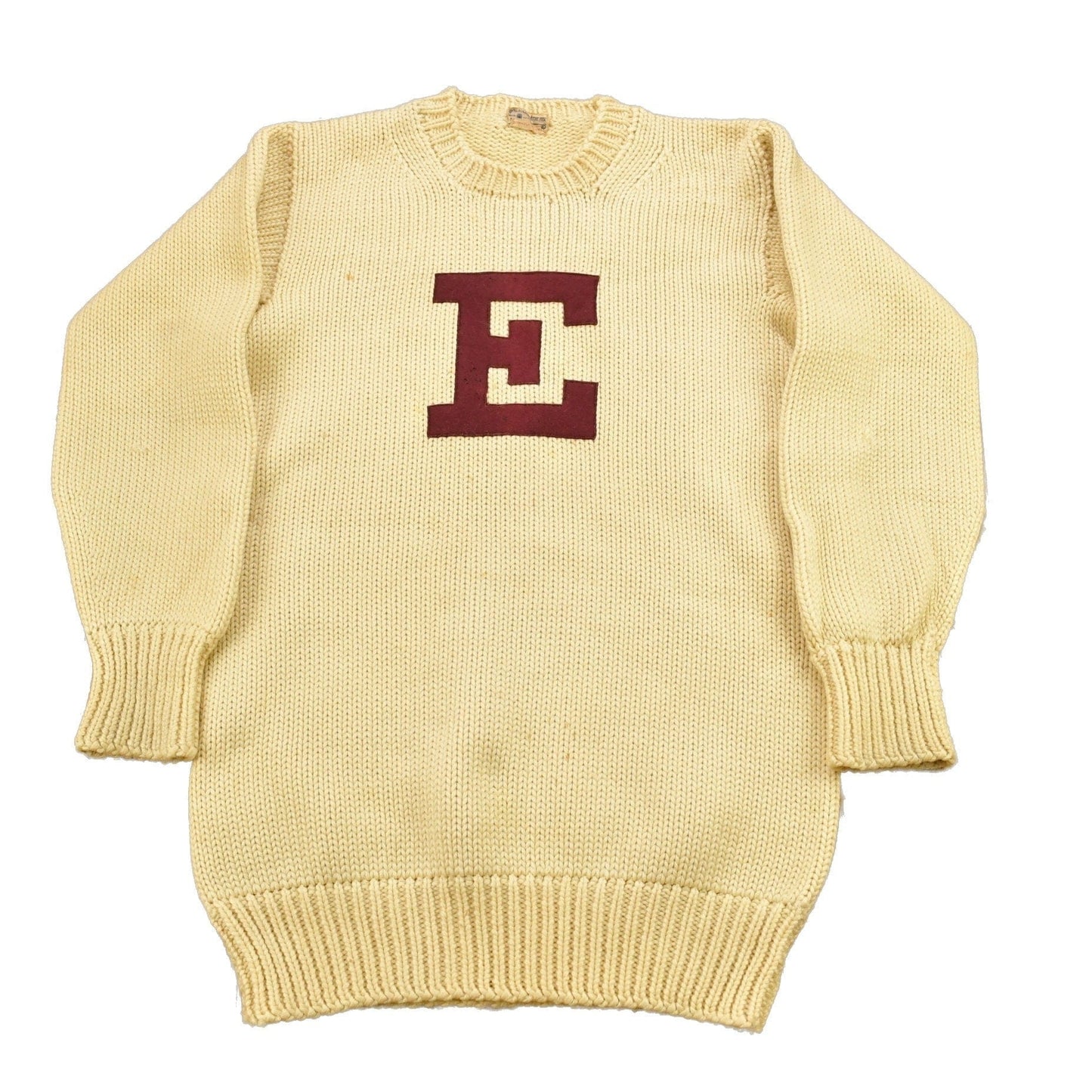 Vintage 1940s 100% Wool Collegiate Knit Crewneck Sweater Men's Medium from propervintagecanada