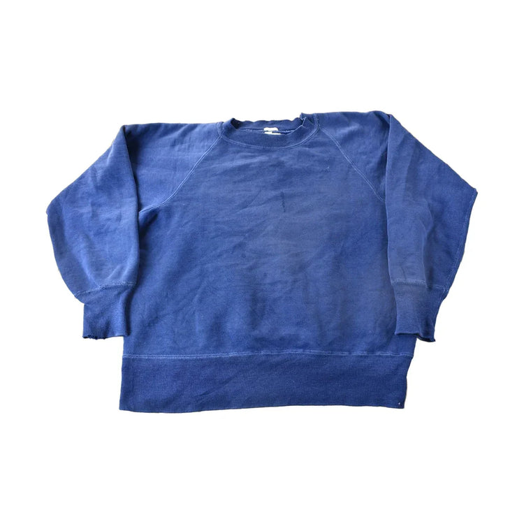 Vintage 1940s Akom Pep-Shirt Blank Navy Blue Crewneck Sweatshirt from propervintagecanada