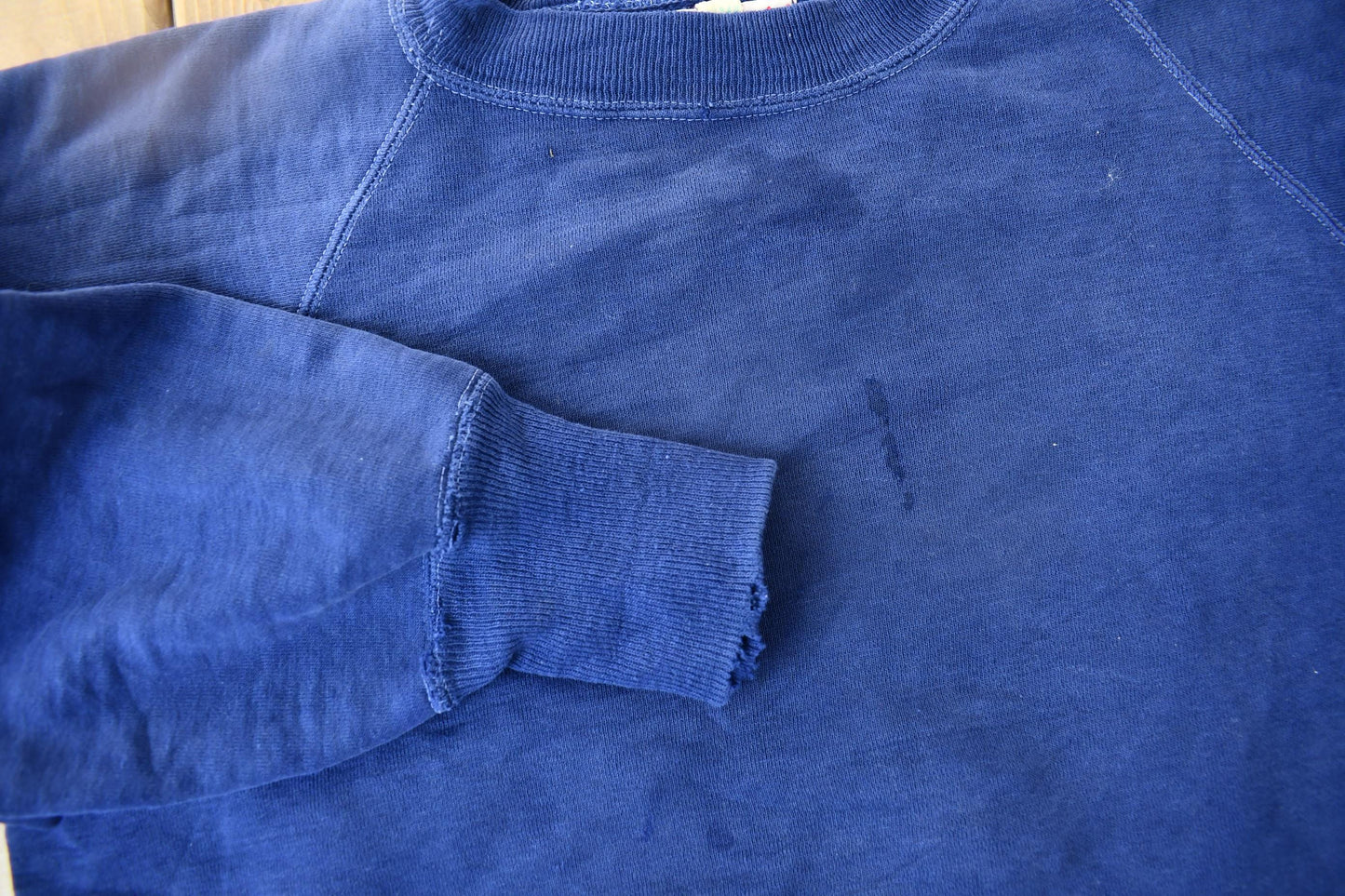 Vintage 1940s Akom Pep-Shirt Blank Navy Blue Crewneck Sweatshirt from propervintagecanada