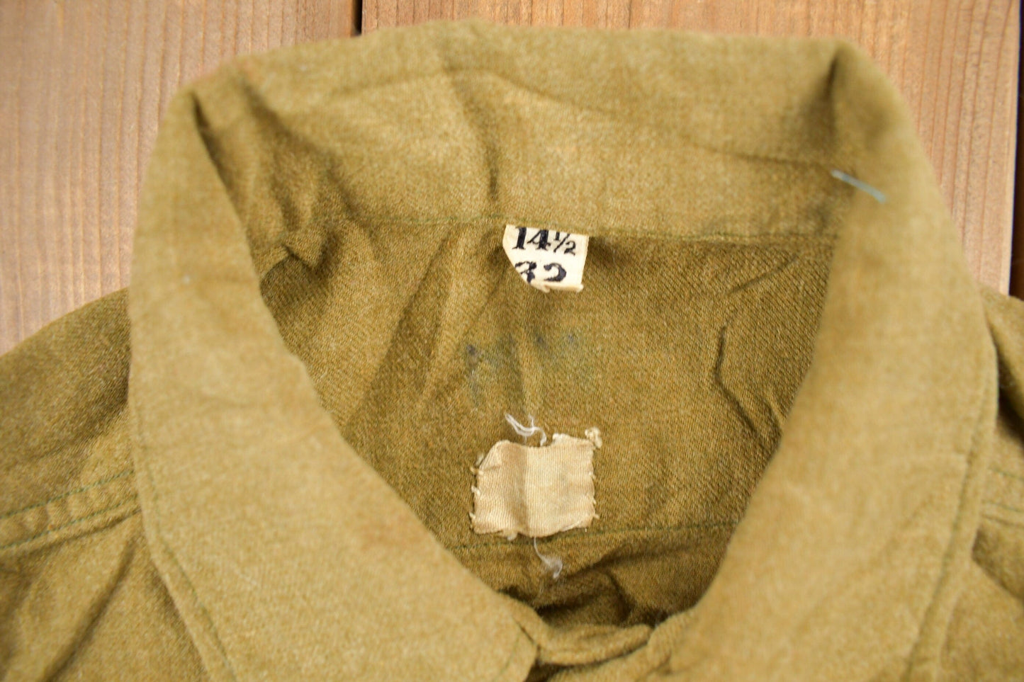 Vintage 1940s Military Button Up Shirt Men's Medium from propervintagecanada