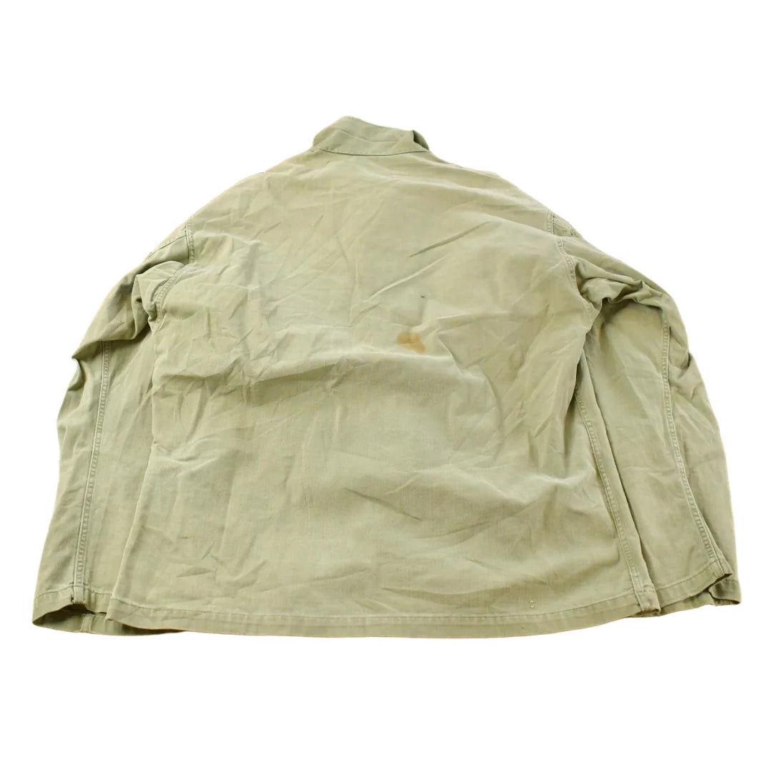 Vintage 1940s Military HBT Olive Drab Button Up Shirt Men's Medium from propervintagecanada
