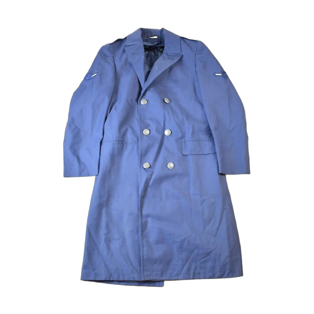 Vintage 1940s Military Navy Sailor Officer Long Trench Coat from propervintagecanada