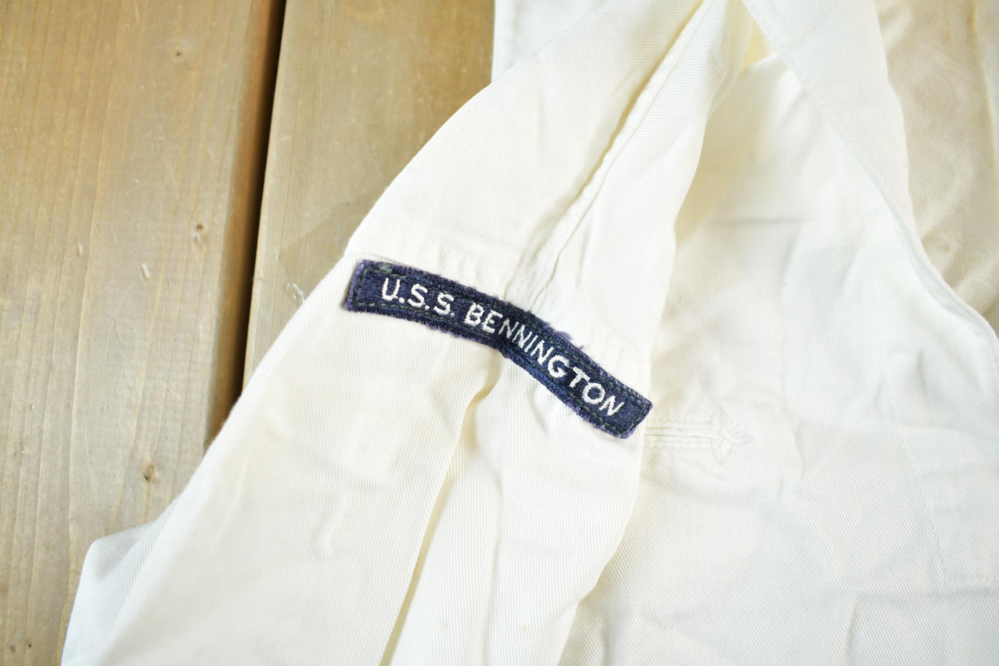 Vintage 1940s Military Navy U.S.S. Bennington Sailor WW2 Era Shirt Men's Small from propervintagecanada