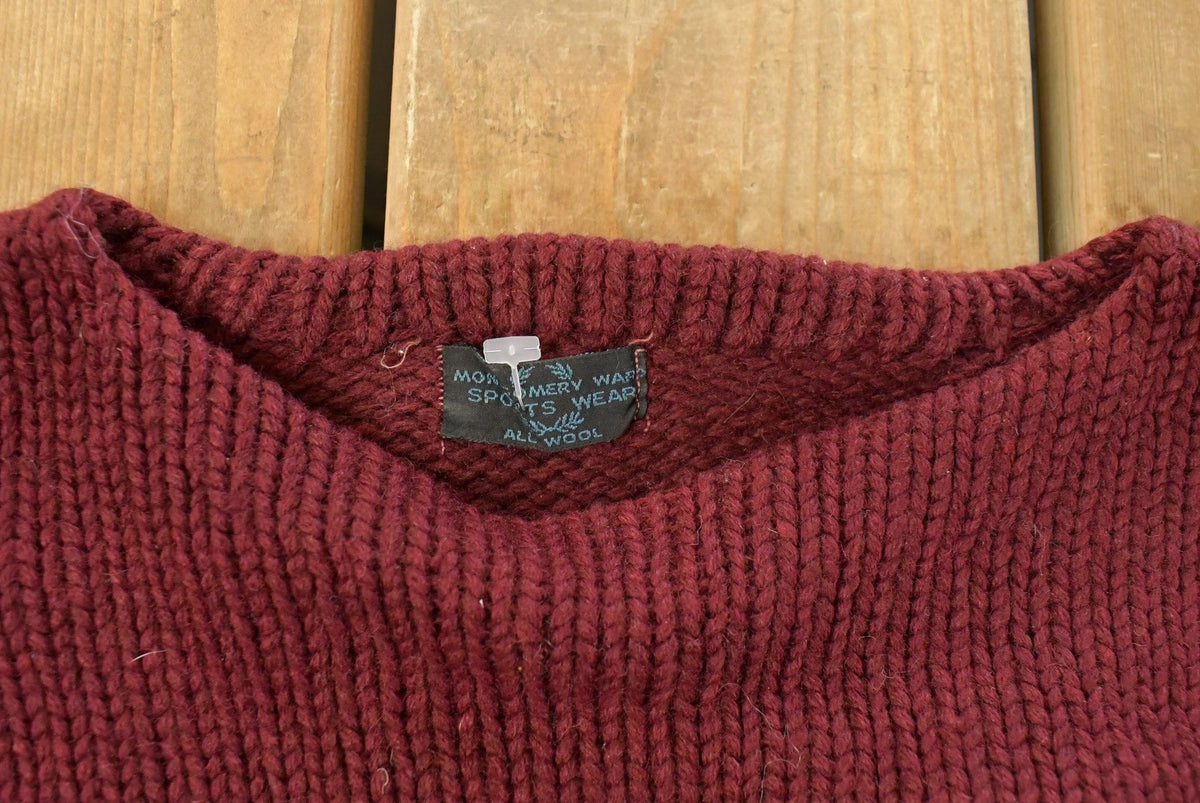 Vintage 1940s Montgomery Ward Wool Knit Sweater Men's S from propervintagecanada
