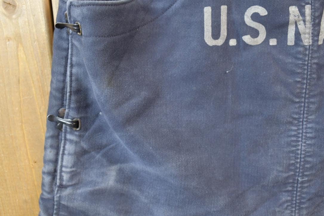Vintage 1940s N Deck Bib Overalls WWII Blue from propervintagecanada
