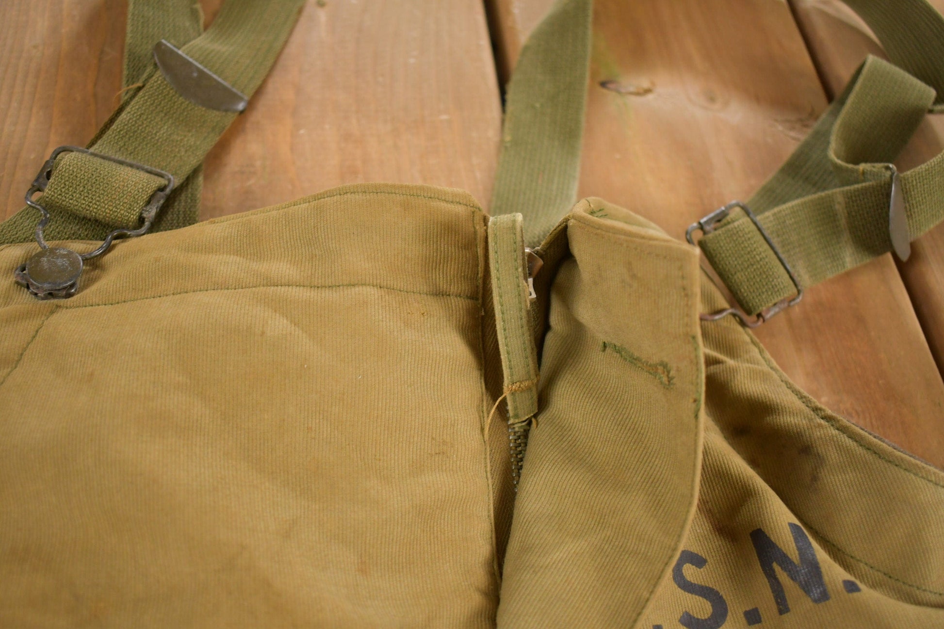 Vintage 1940s Navy Deck Bib Overalls WWII from propervintagecanada