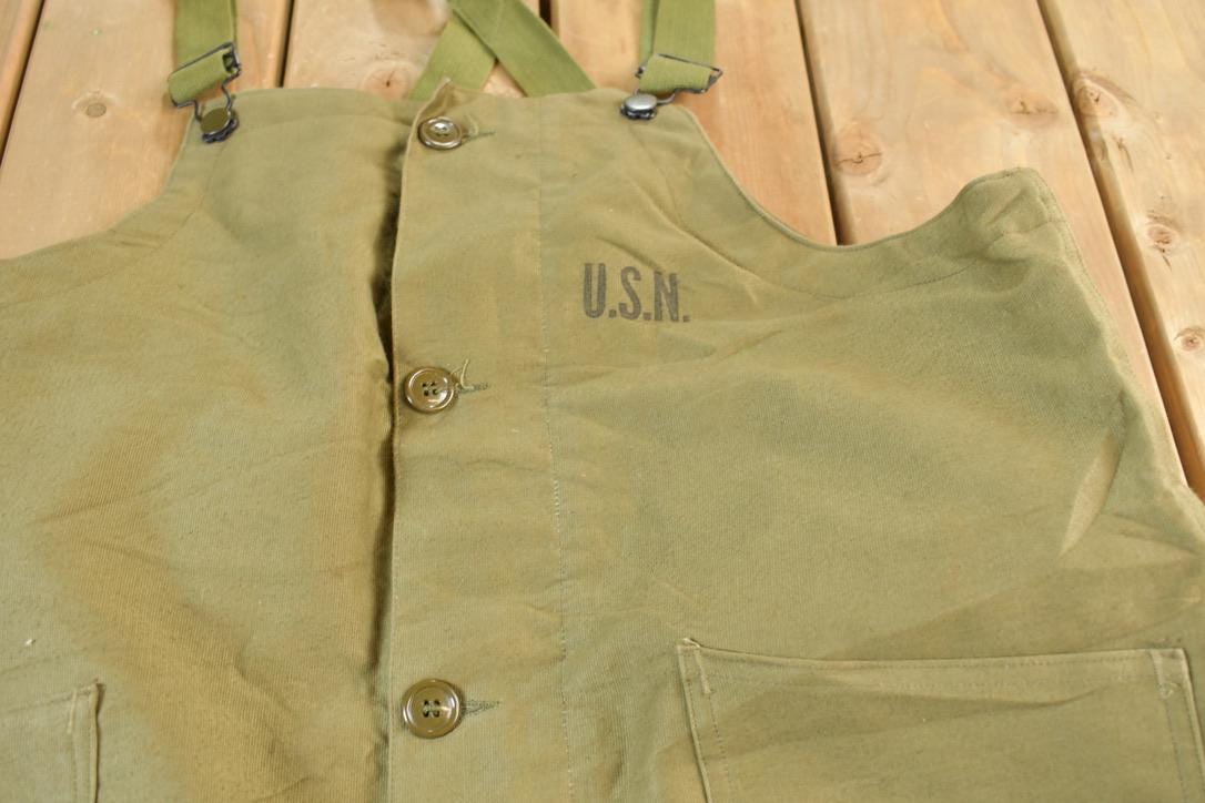 Vintage 1940s Navy Deck Bib Overalls WWII from propervintagecanada