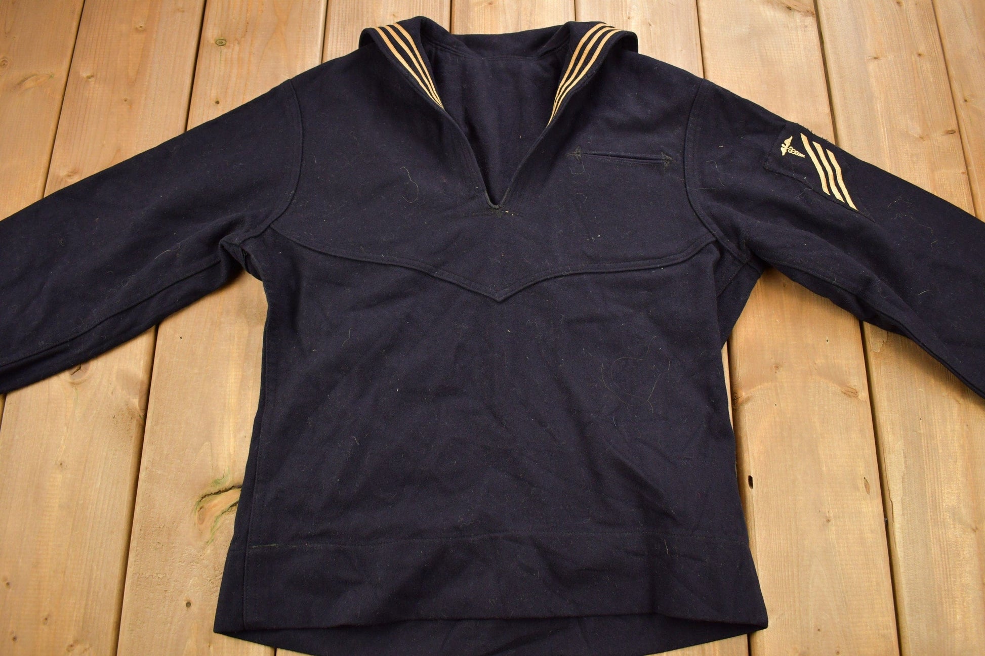 Vintage 1940s Navy Naval Wool Sweater Men's Small from propervintagecanada