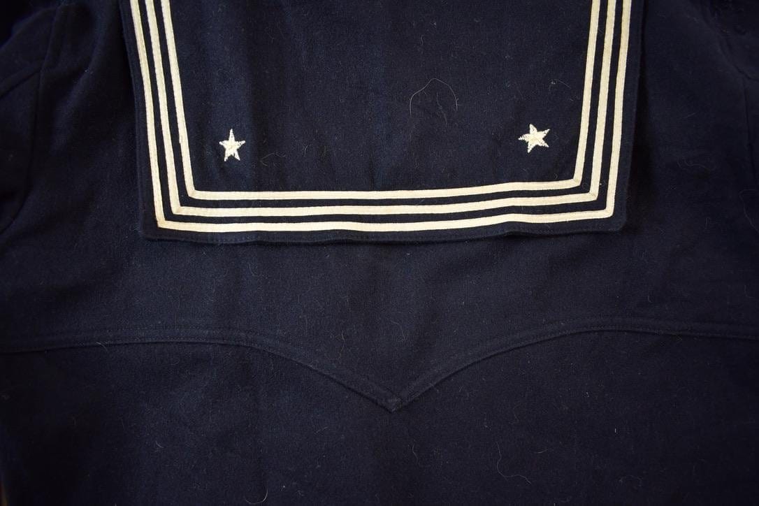 Vintage 1940s Navy Wool WW2 Pull Over Marine Unifrom Jacket Men's Small from propervintagecanada