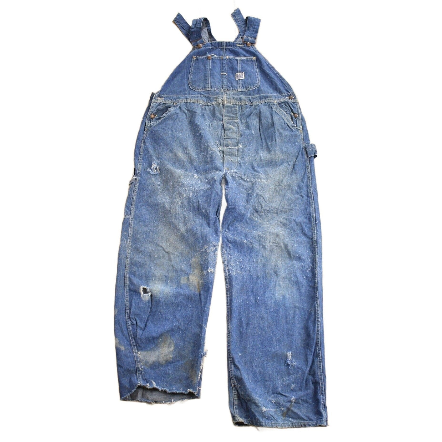 Vintage 1940s Pay Day JC Penney Denim Overalls 44 x 29 from propervintagecanada