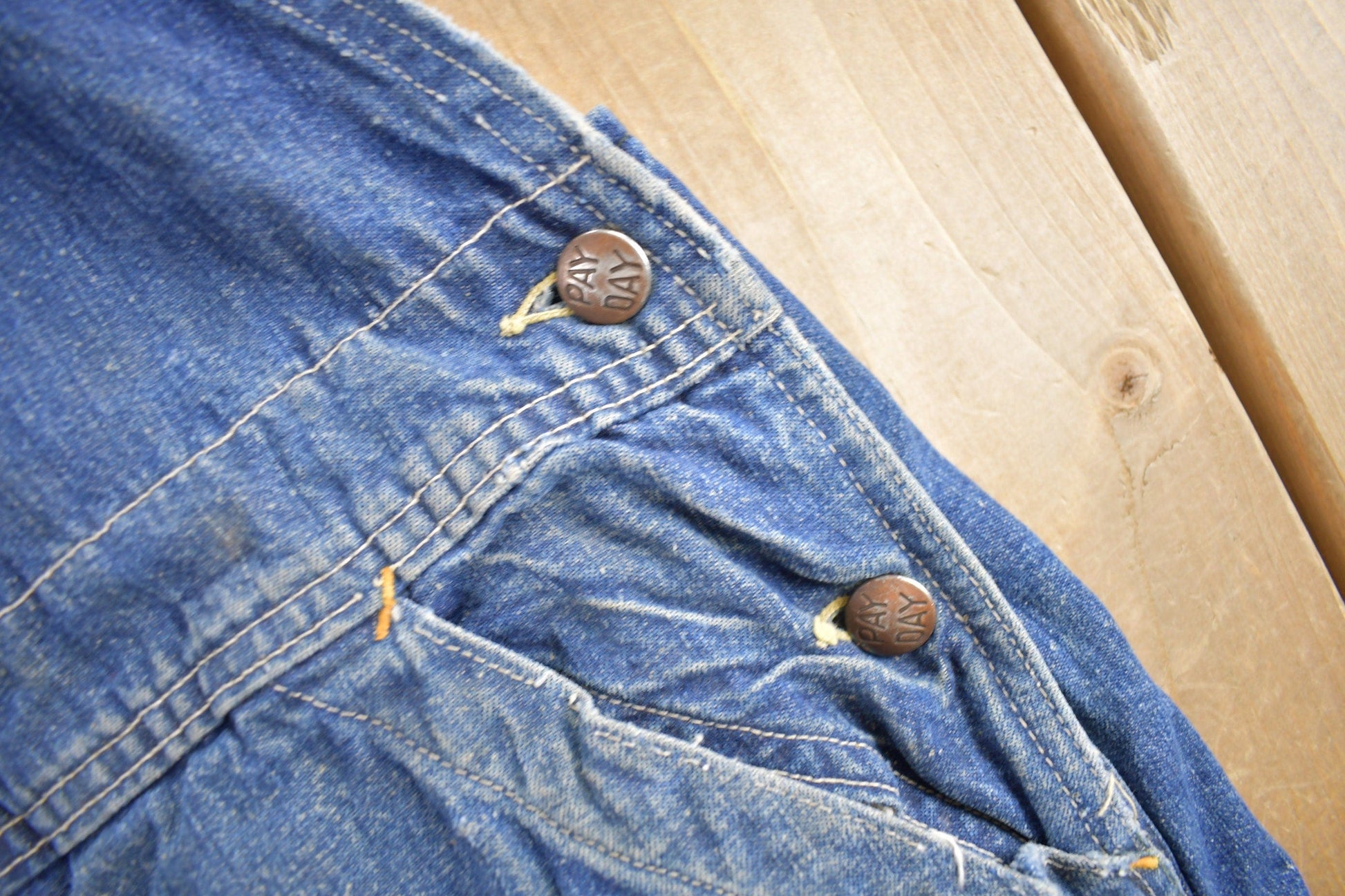 Vintage 1940s Pay Day JC Penney Denim Overalls 44 x 29 from propervintagecanada