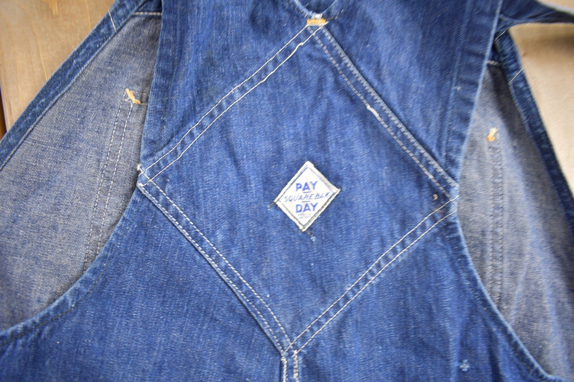 Vintage 1940s Pay Day JC Penney Denim Overalls 44 x 29 from propervintagecanada