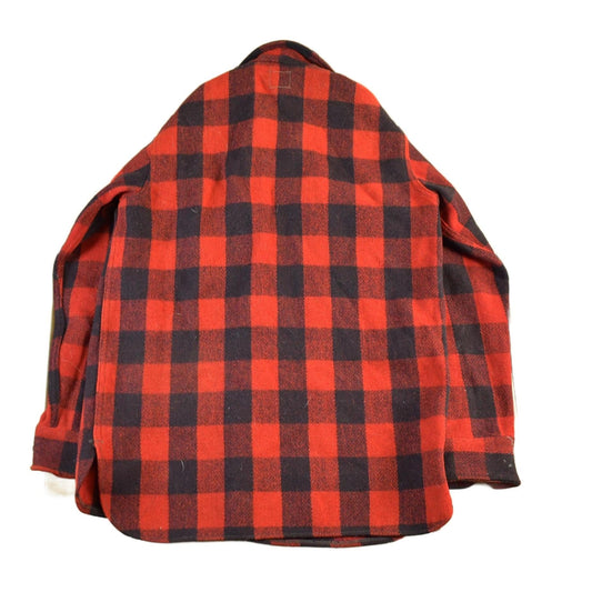 Vintage 1940s Pilgrim Wool Buffalo Plaid Button Up Shirt Men's Large from propervintagecanada