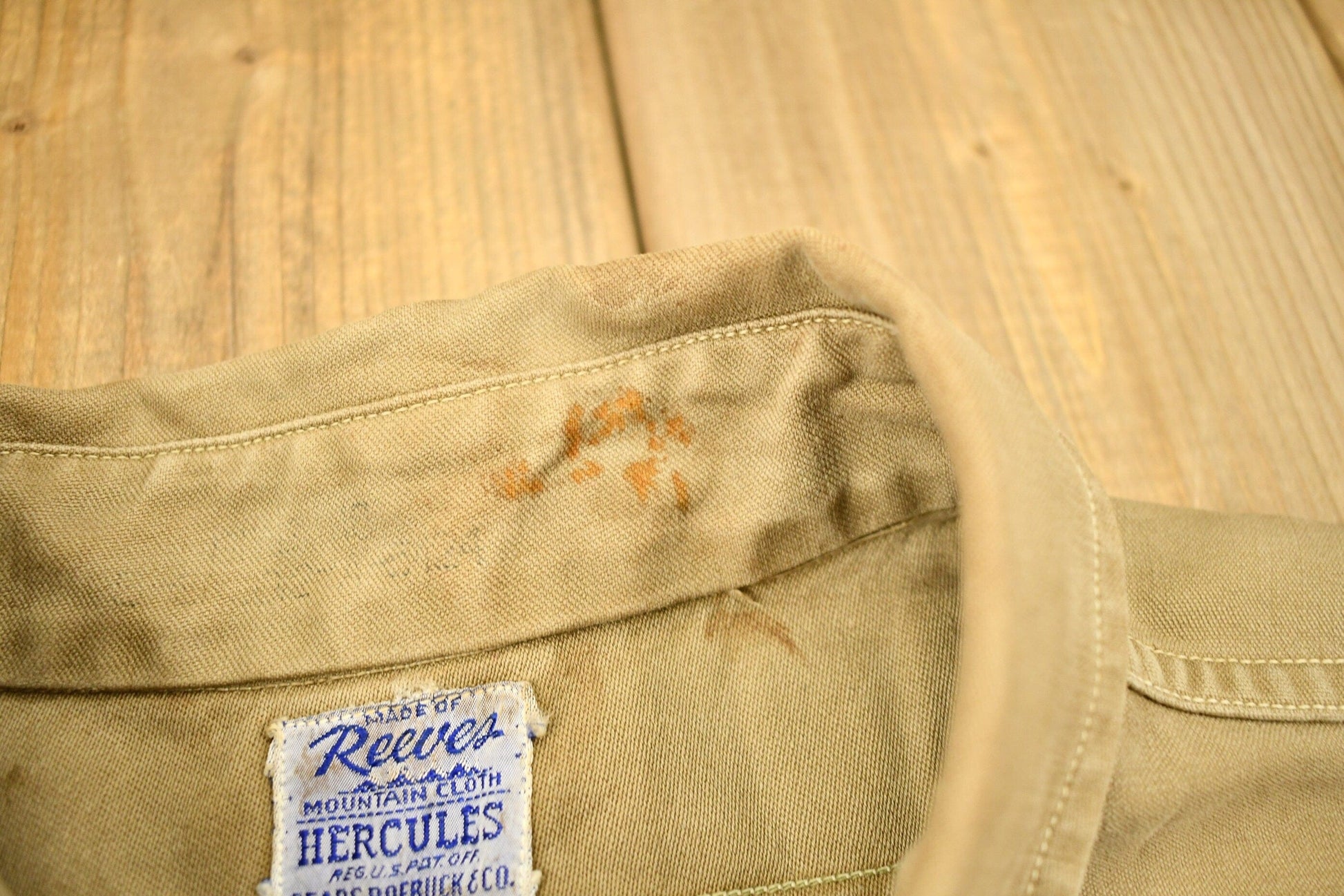 Vintage 1940s Reeves Hercules Mountain Cloth Work Shirt Jacket Men's Large from propervintagecanada