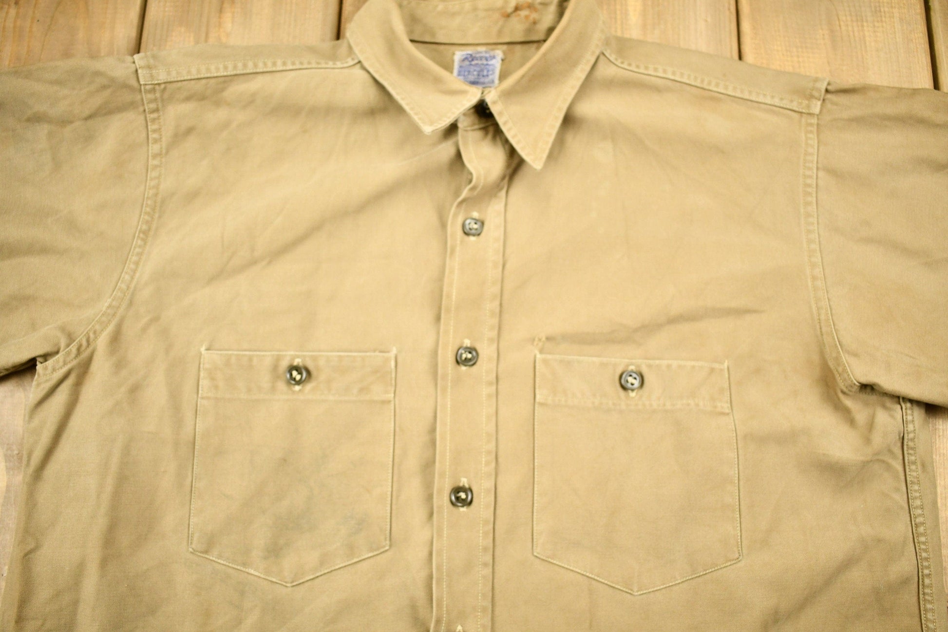 Vintage 1940s Reeves Hercules Mountain Cloth Work Shirt Jacket Men's Large from propervintagecanada