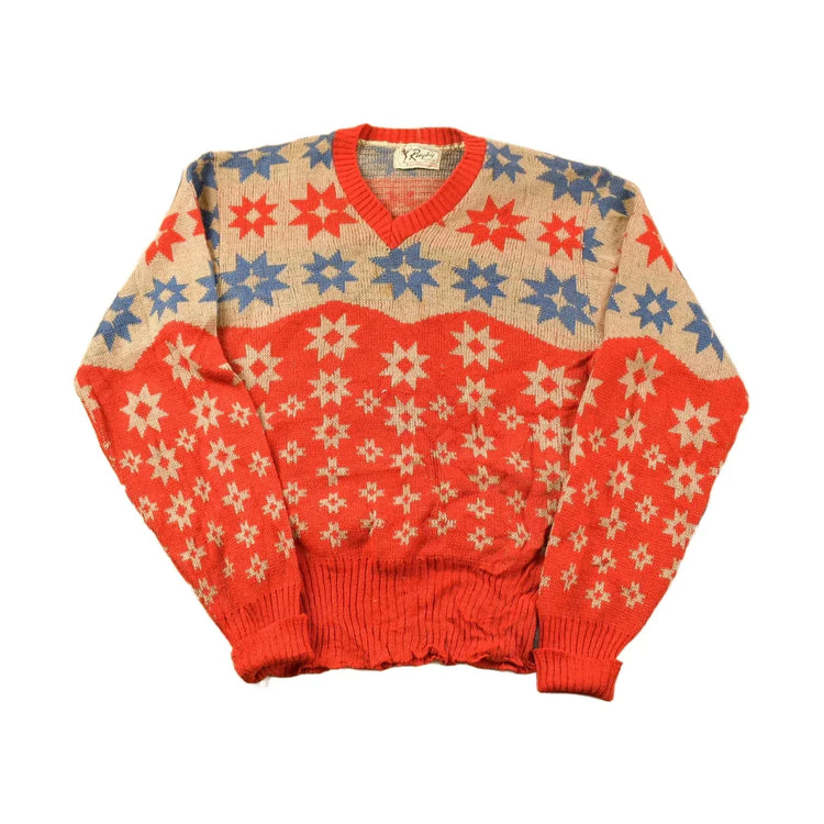 Vintage 1940s Rugby Sportswear Knitting Mills Knit V Neck Sweater Men's Medium from propervintagecanada