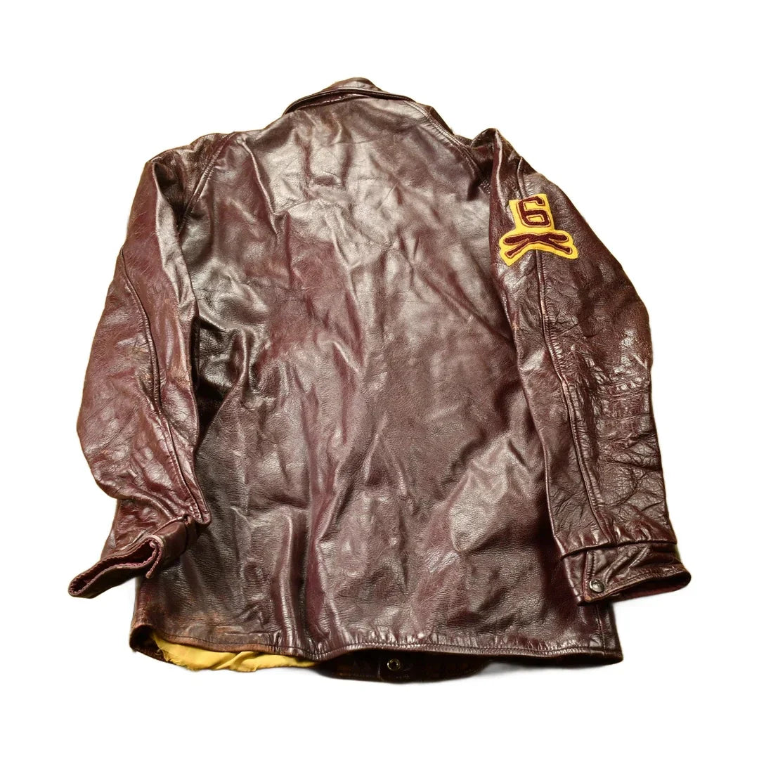 Vintage 1940s Samsonite Horsehide Varsity Jacket Industrial Champs Leather Jacket Men's Small from propervintagecanada
