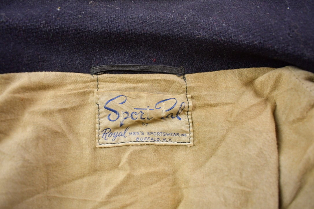 Vintage 1940s Sport pal Royal Menswear Button Up Pea Coat Men's Medium from propervintagecanada