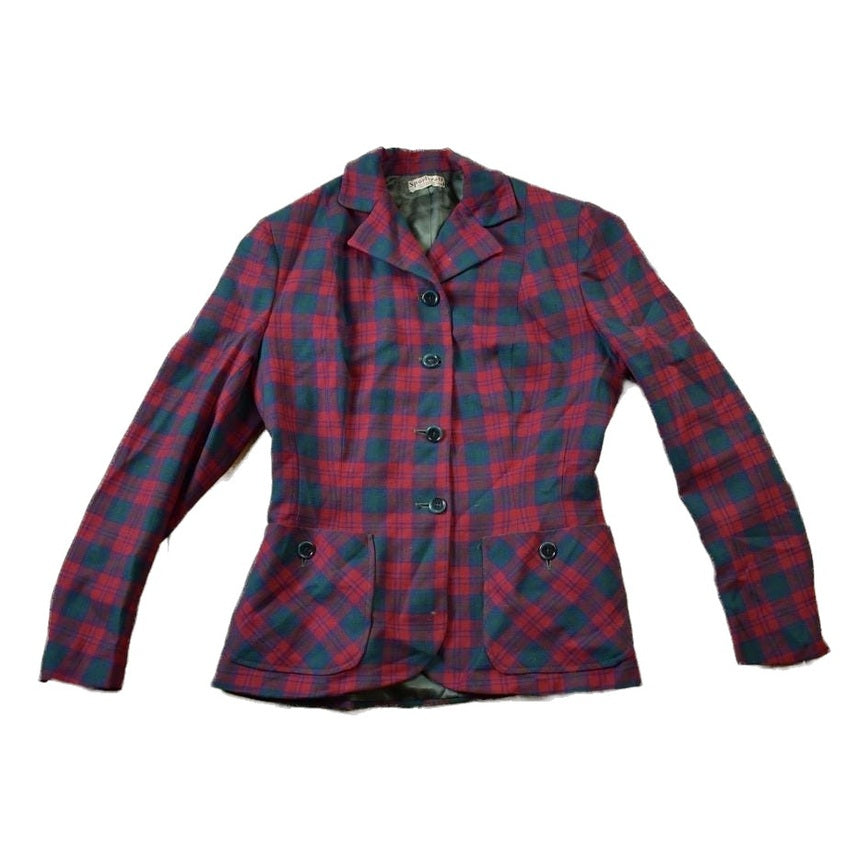 Vintage 1940s Sportcraft 100% Wool Plaid Hunting Active Blazer Women's S-M from propervintagecanada