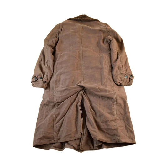 Vintage 1940s U.S. Military Mackinaw WW2 Double Breasted Shearling Long Coat Men's Large from propervintagecanada