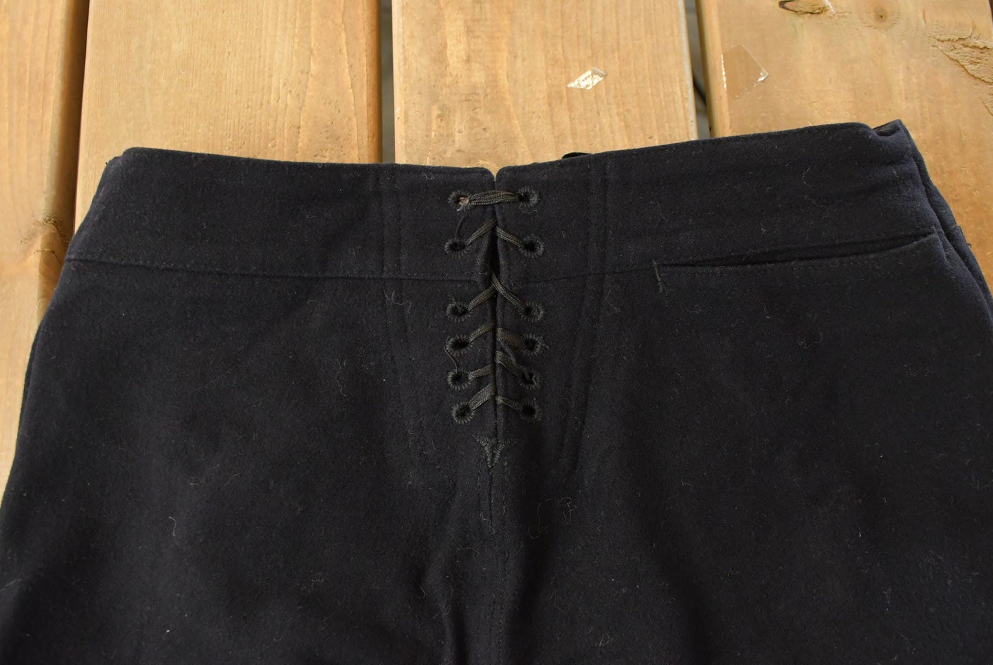 Vintage 1940s US Navy Bell Bottom Pants, Men's 28x28, Laced Fly from propervintagecanada