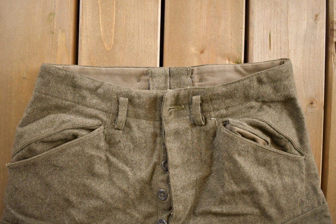 Vintage 1940S Wool Cut Off Trousers Men's 30x22 from propervintagecanada