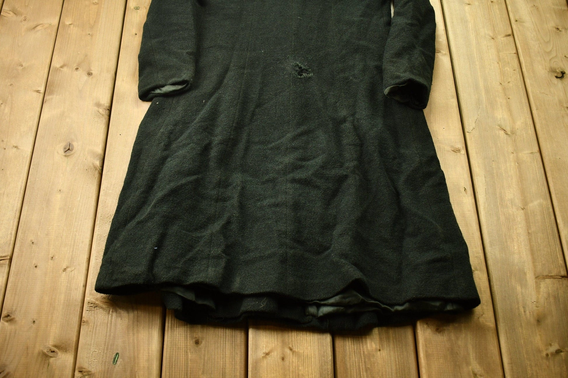Vintage 1940s Wool Union Made Trecnh Coat Men's Small from propervintagecanada