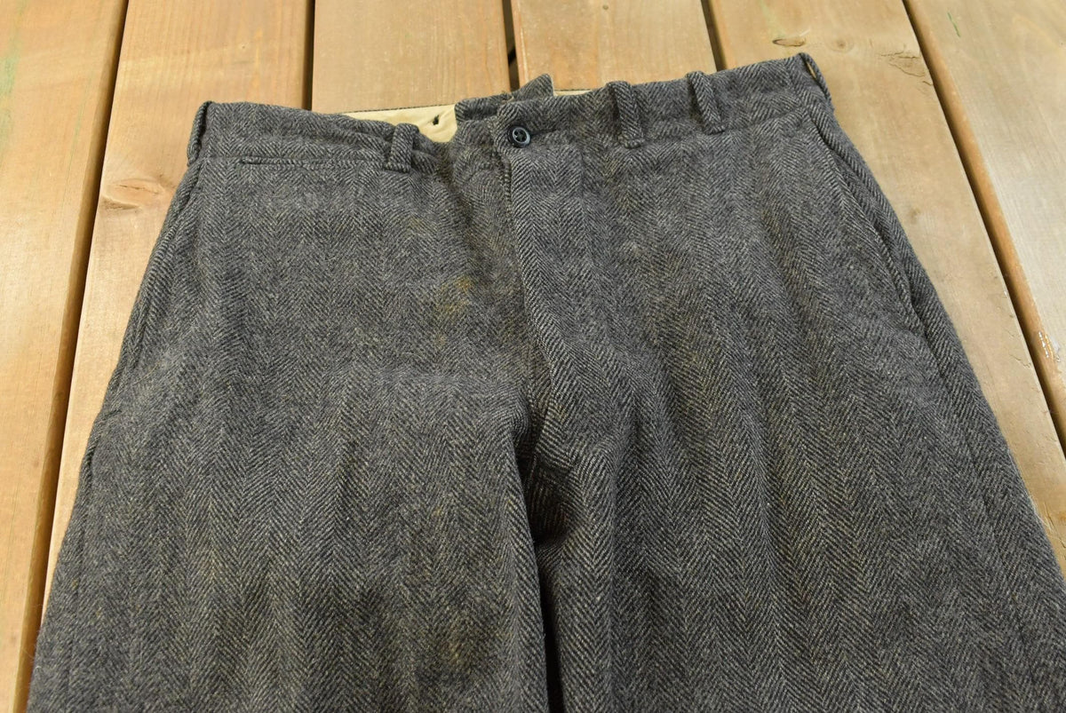 Vintage 1940s Woolrich Wool Trousers Pants Men's 32 x 28.5 from propervintagecanada