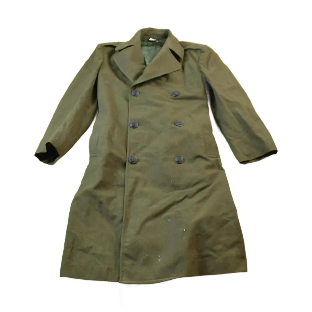 Vintage 1940s World War 2 Military Button Up Wool Overcoat from propervintagecanada