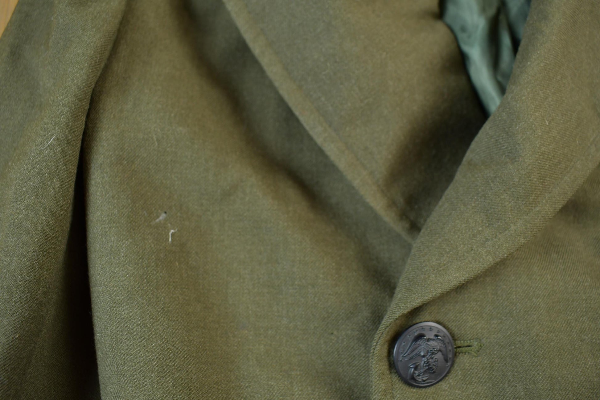 Vintage 1940s World War 2 Military Button Up Wool Overcoat from propervintagecanada