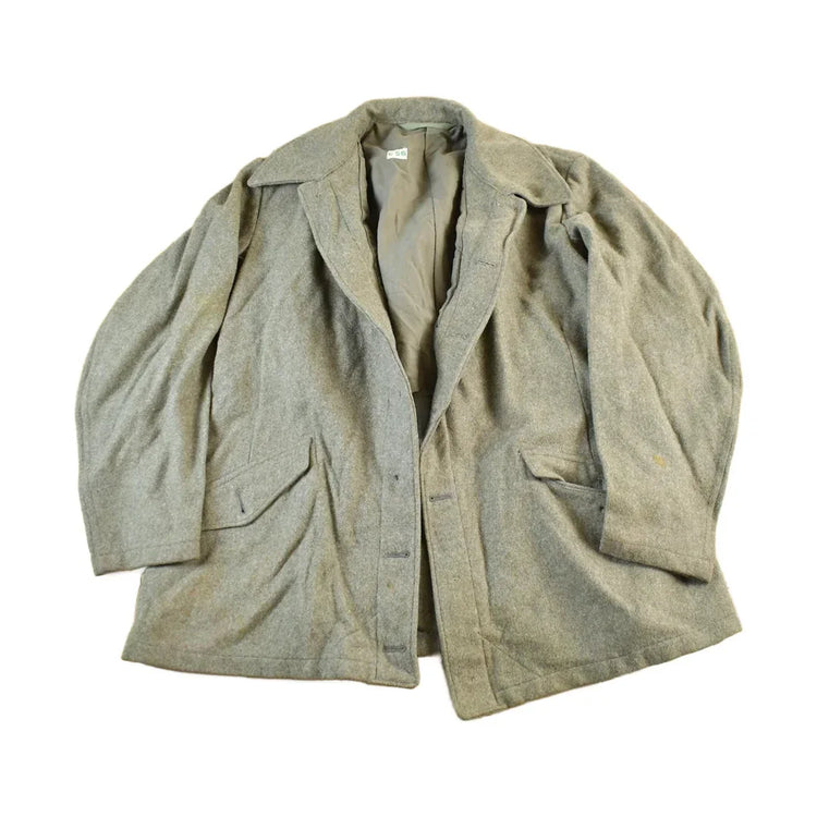 Vintage 1940s WW2 Era European Military Wool Collared Army Jacket Men's Large from propervintagecanada