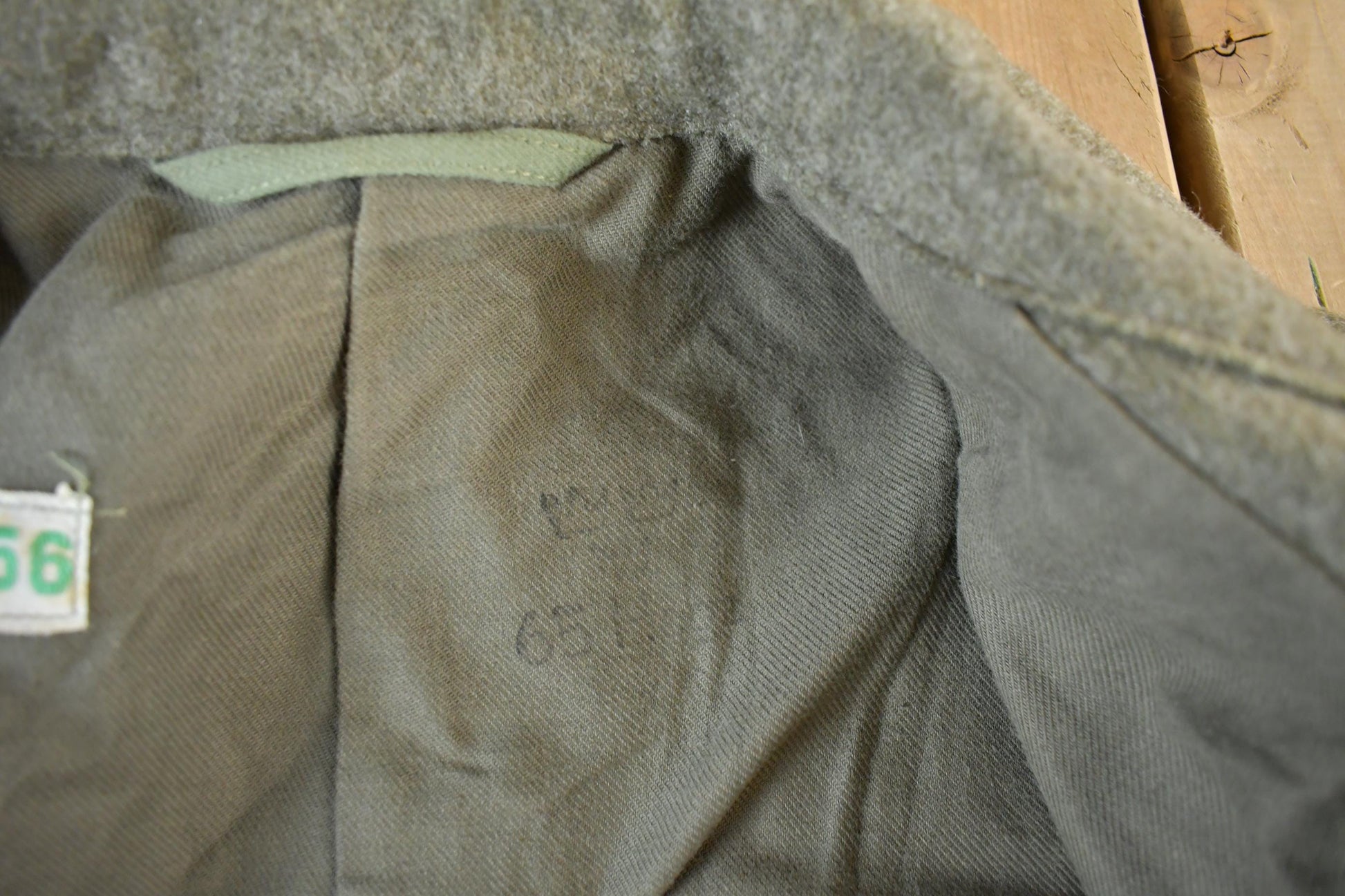 Vintage 1940s WW2 Era European Military Wool Collared Army Jacket Men's Large from propervintagecanada