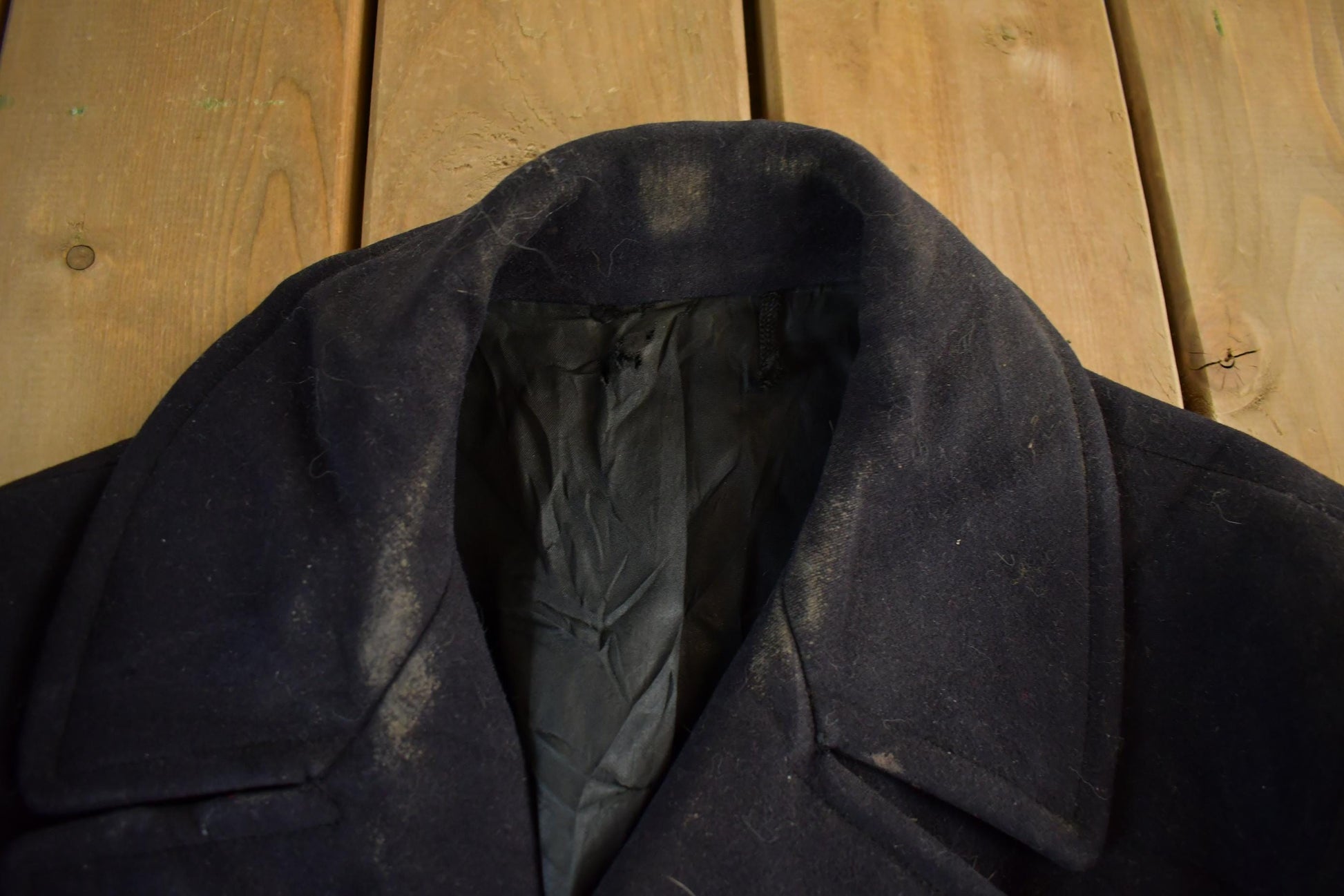 Vintage 1940s WW2 Era Naval Wool Coat Men's Small from propervintagecanada