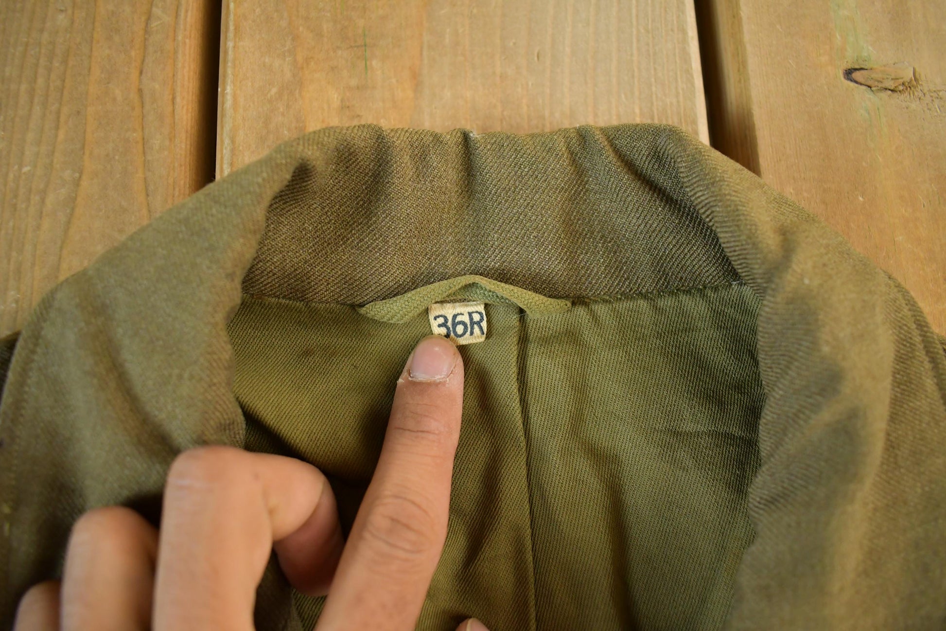 Vintage 1940s WW2 Ike Constabulary Wool Button Up Jacket Men's S from propervintagecanada