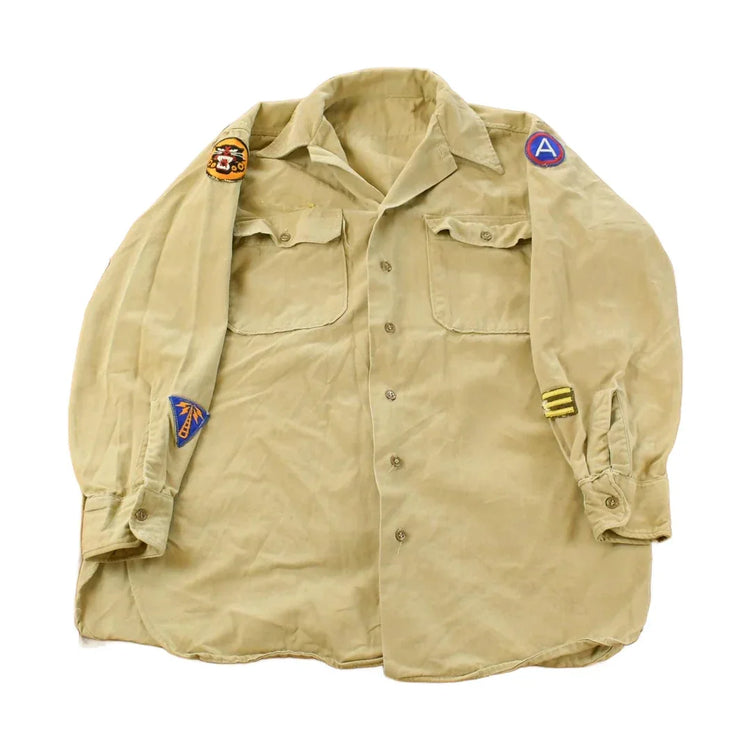 Vintage 1940s WW2 Tank Destroyer Unit Button Up Officer Shirt Men's Medium from propervintagecanada