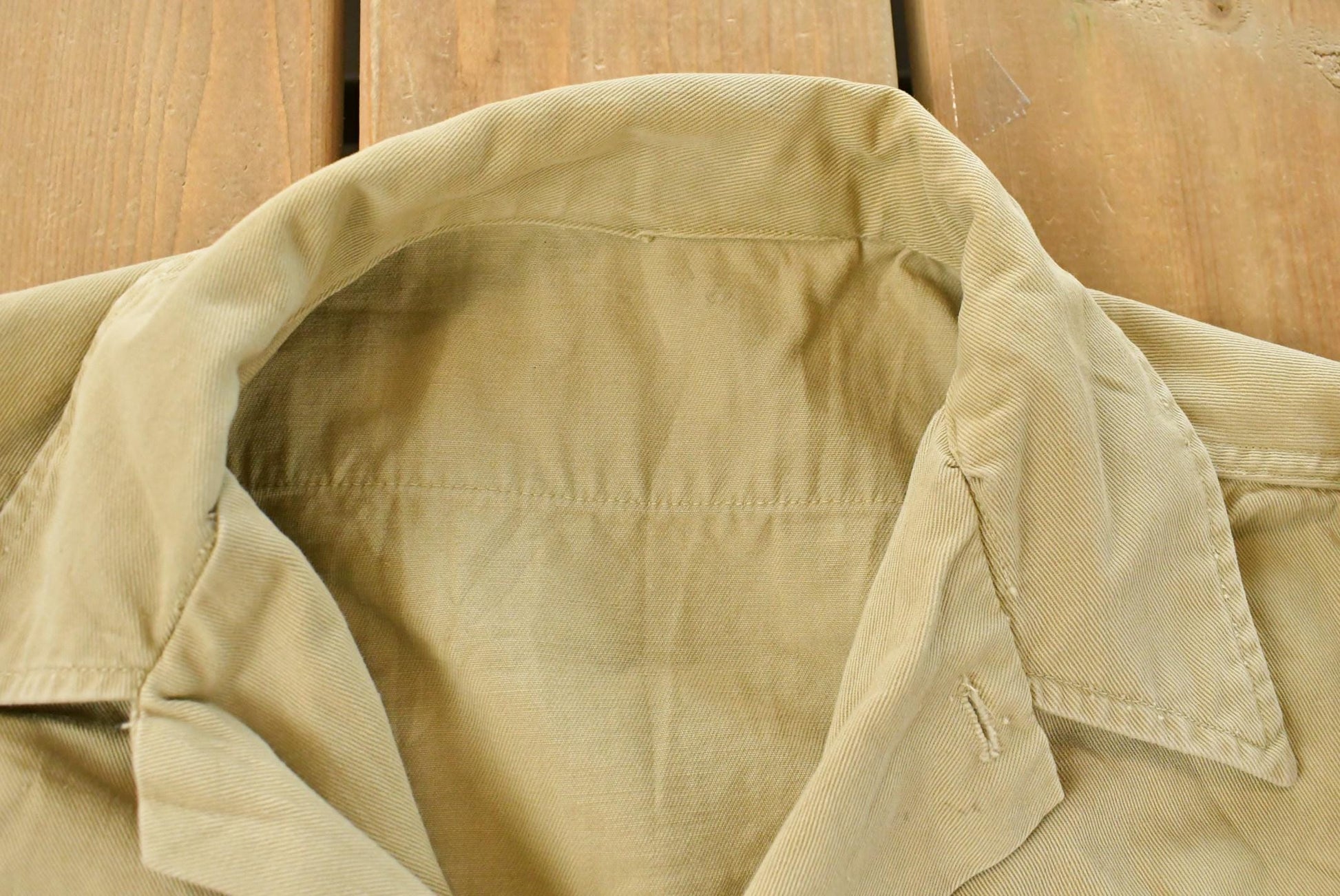 Vintage 1940s WW2 Tank Destroyer Unit Button Up Officer Shirt Men's Medium from propervintagecanada