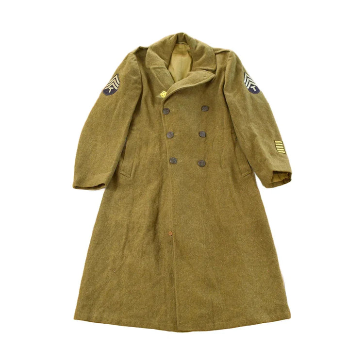 Vintage 1940s WWII Era Military Wool Trench Coat Men's M from propervintagecanada