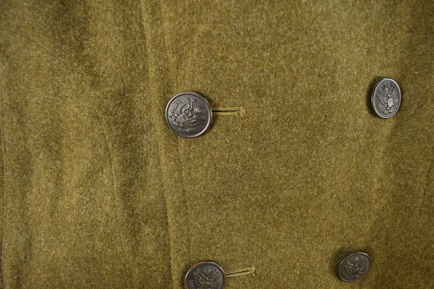 Vintage 1940s WWII Era Military Wool Trench Coat Men's M from propervintagecanada