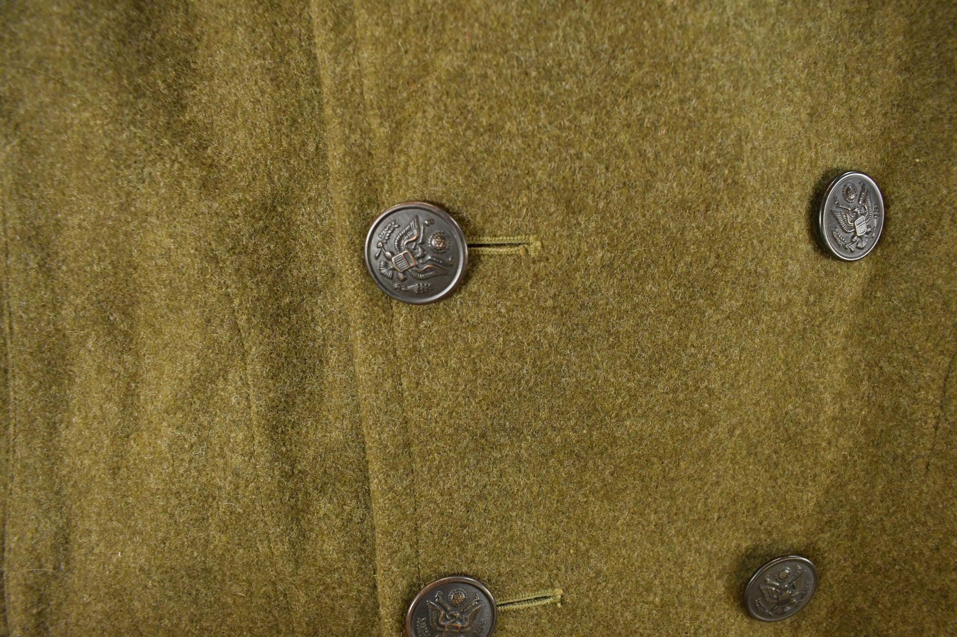 Vintage 1940s WWII Era Military Wool Trench Coat Men's M from propervintagecanada