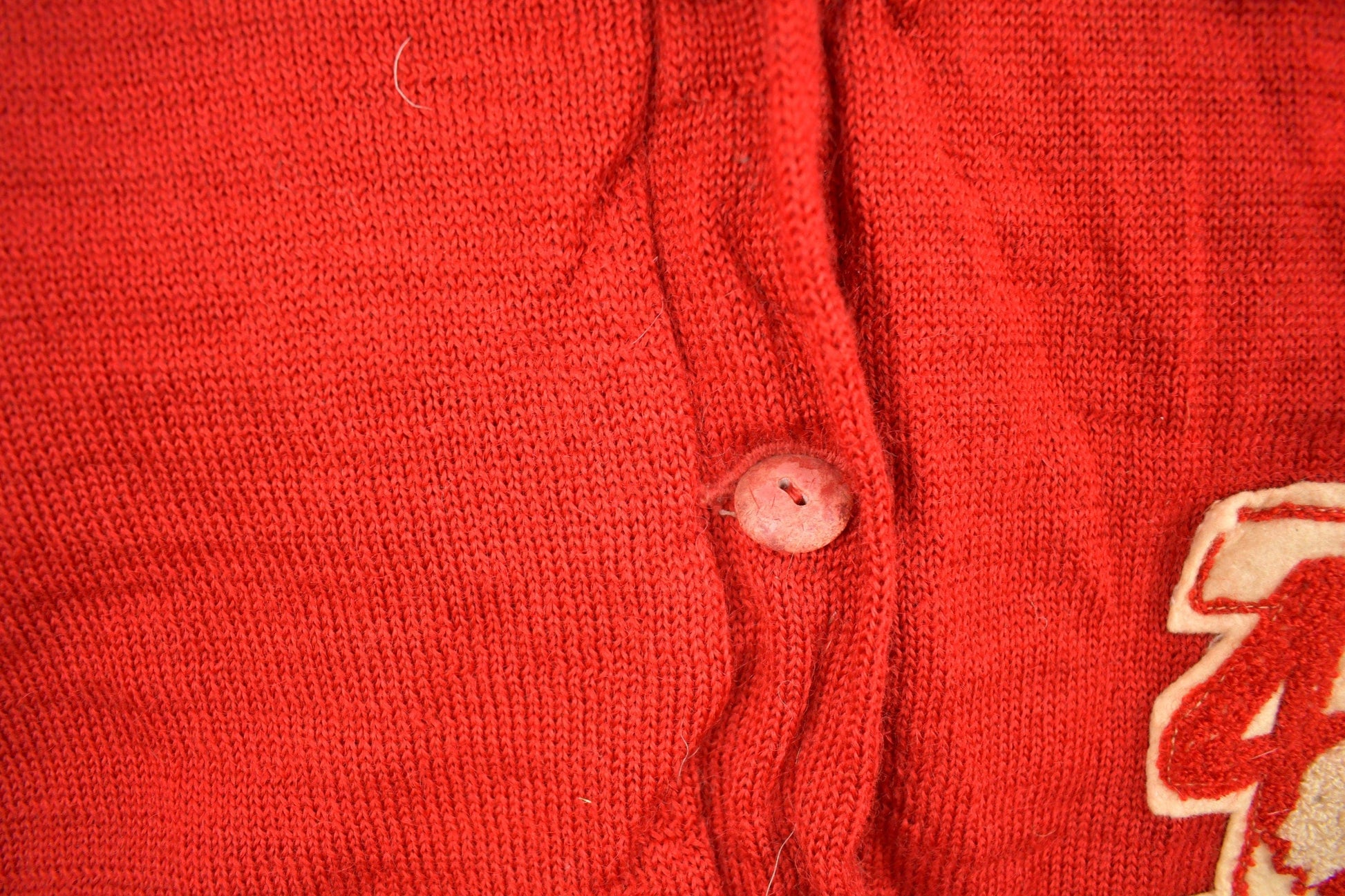 Vintage 1944 Embroidered Collegiate Knit Cardigan Sweater Men's S from propervintagecanada
